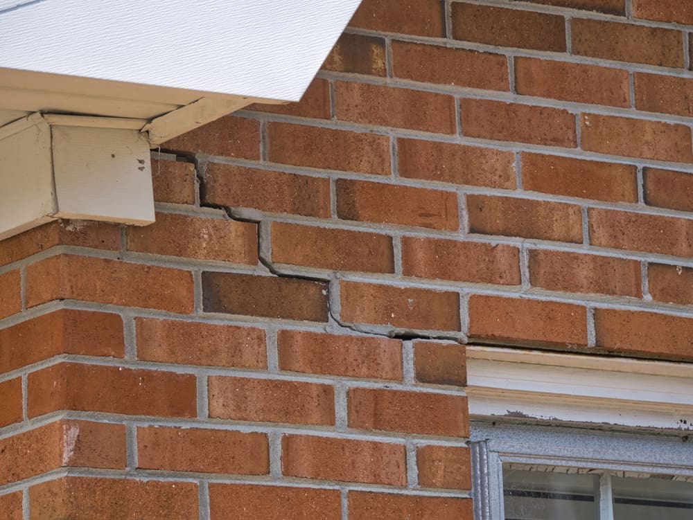 Cracked Brick Foundation House Settling Causing Bricks Crack