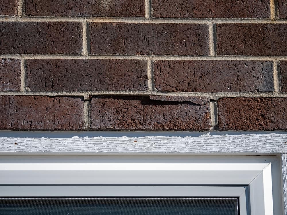 Cracked Bricks Caused By Sinking Sagging Foundations